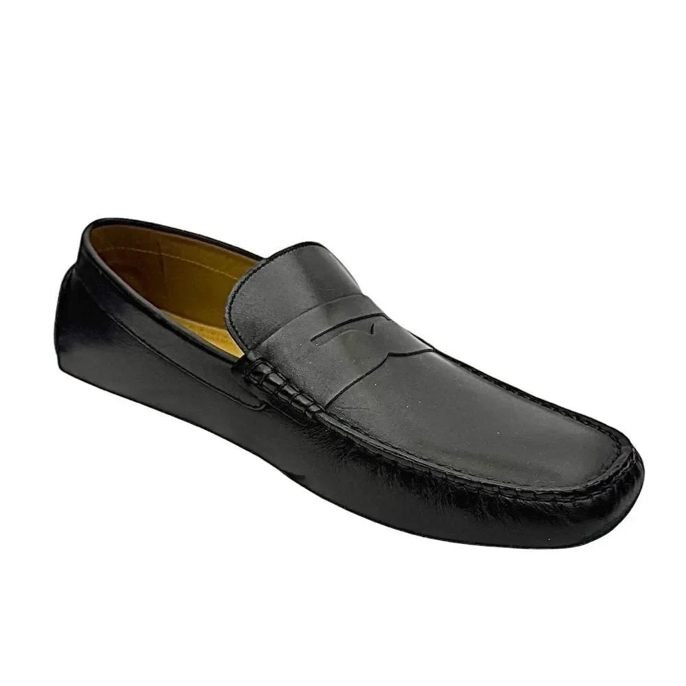 Vince Camuto Black Leather Men’s Driving Moc Pre-Owned EUC Size 14 Medium